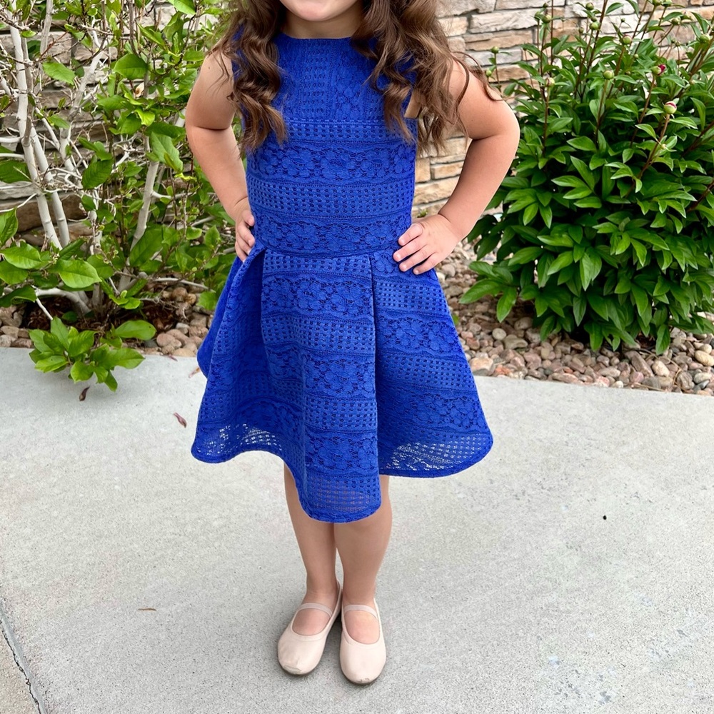 David Charles Blue Lace Dress Size 6/7